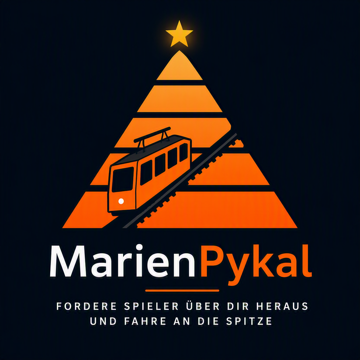 MarienPykal Logo: Pyramide mit Zacke und goldenem Stern